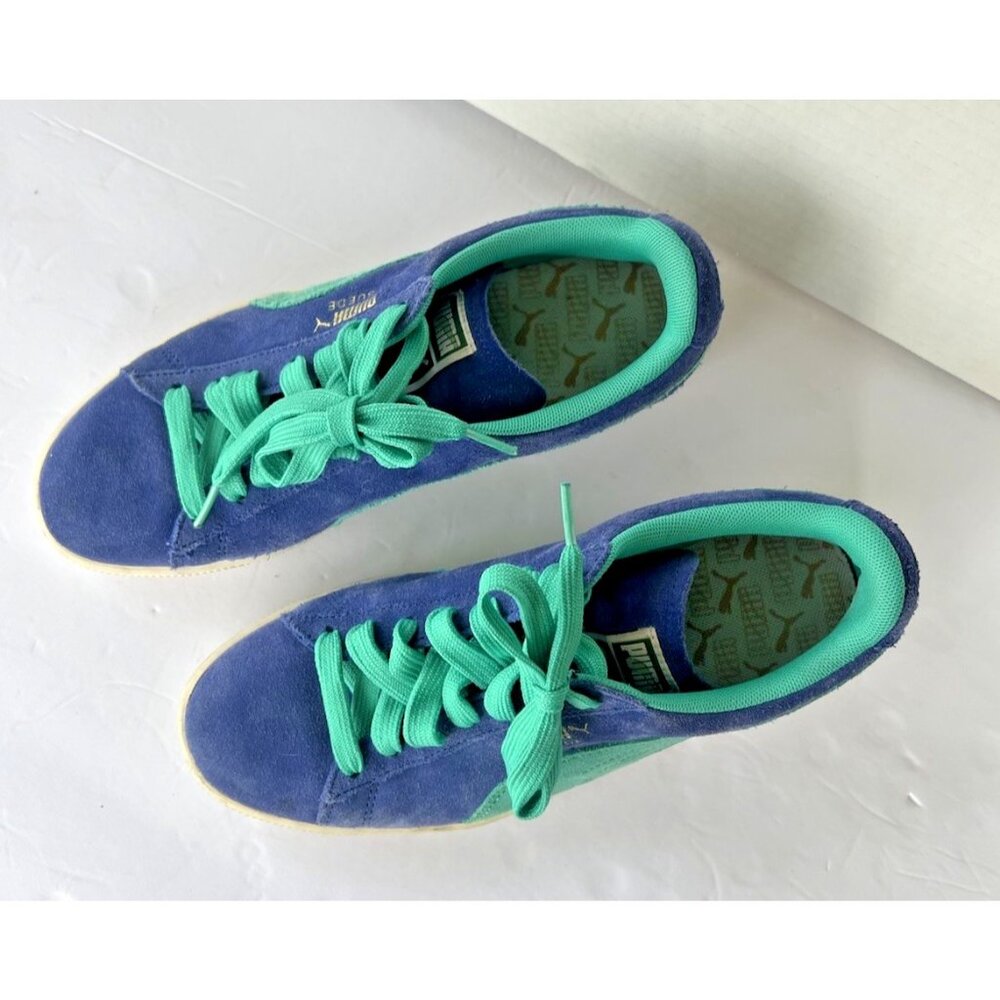 Puma Suede Classic Low Top Blue Teal Sneakers Women’s 9 - Picture 5 of 8